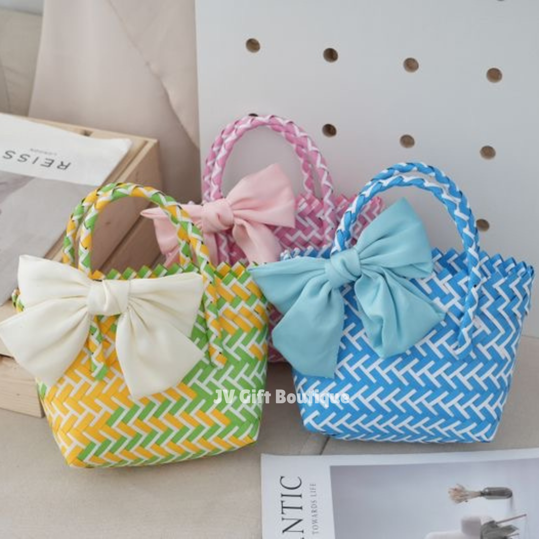 Colorful Woven Handheld Basket - Beg Anyaman