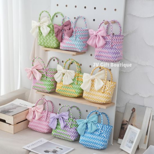 Colorful Woven Handheld Basket - Beg Anyaman