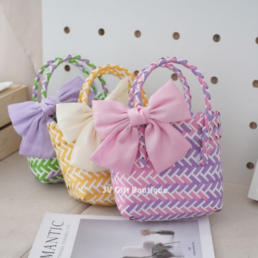 Colorful Woven Handheld Basket - Beg Anyaman