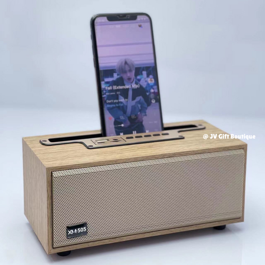 Wooden Speaker with Mobile Phone Holder