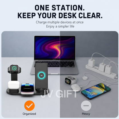 Wireless Charging Station with Phone Holder