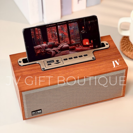 Wooden Speaker with Mobile Phone Holder