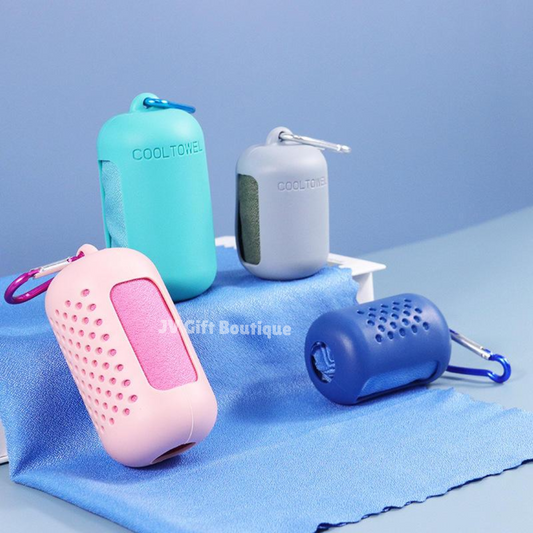 NanoFiber Cooling Sports Towel with Silicone Pocket